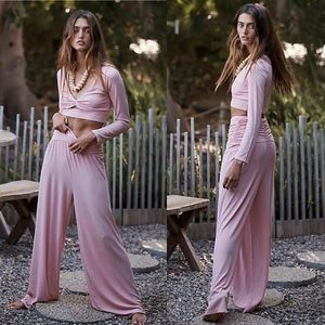 Free People Beach Selena Wide Leg Pants Set